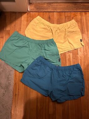 Patagonia Elastic-Waist Women’s Shorts — Yellow, Teal, Blue